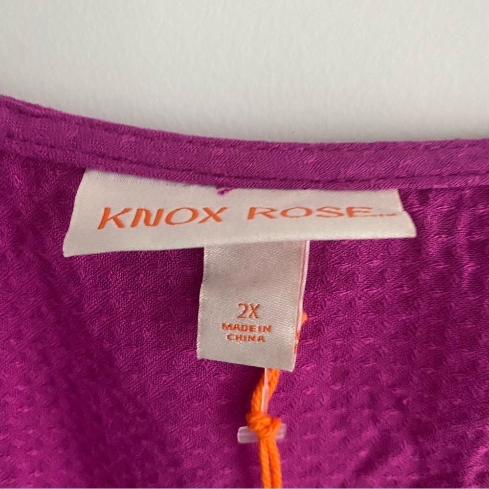 Women's Plus Size Long Sleeve Wrap Dress - Knox Rose Pink Size 2X - Picture 10 of 10